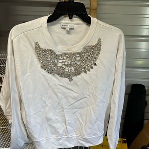 White sweatshirt with jewels